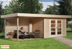 Abri Design Chill-Out 3 28mm (14,16 M²: 590x240 Ou 17,7m²: 590x300) -Garanta Jardin Magasin abri bois design chill out 3 1