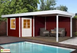 Abri Design Fides 3 (Plusieurs Tailles) 28mm -Garanta Jardin Magasin abri bois fides 3 rouge 1