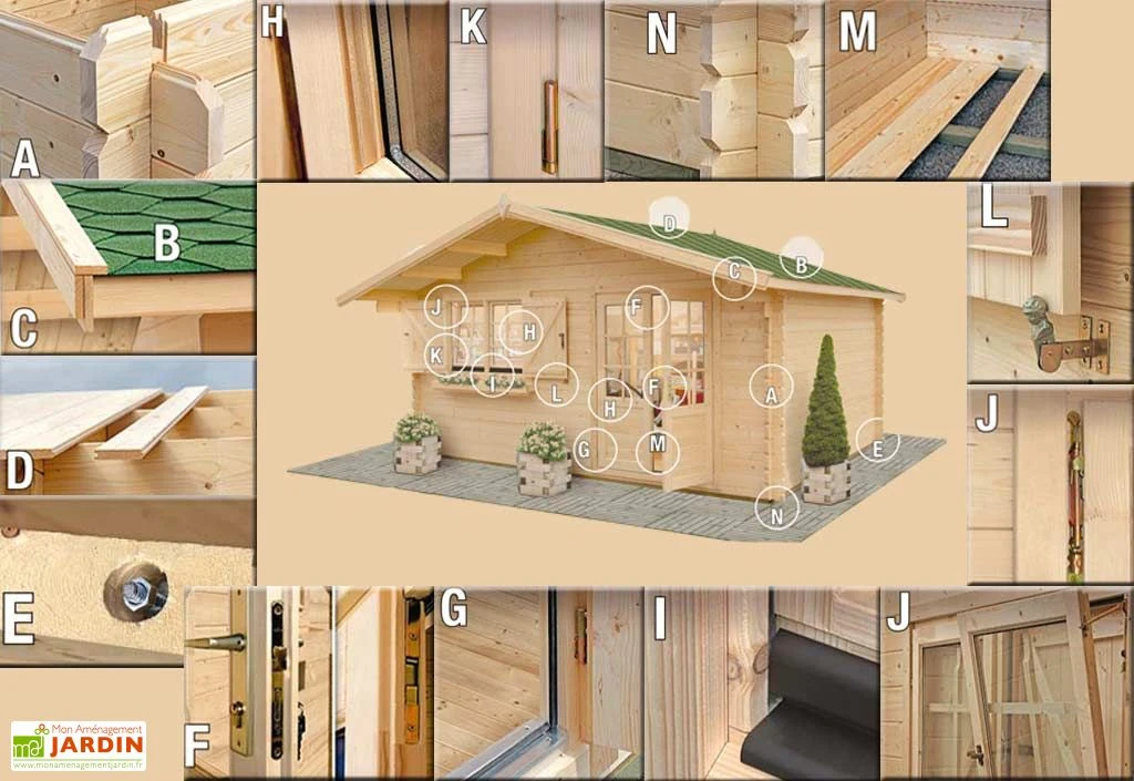 Abri De Jardin Bois Palmier (398x398x283) 44 Mm 4 Abri De Jardin Bois Palmier (398x398x283) 44 Mm – Image 2