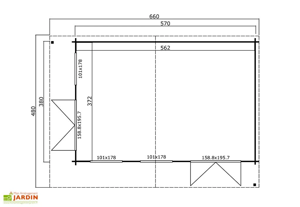 Abri De Jardin En Bois D’épicéa Brut 21,6 M² - Dominica 4 Abri De Jardin En Bois D’épicéa Brut 21,6 M² - Dominica – Image 2