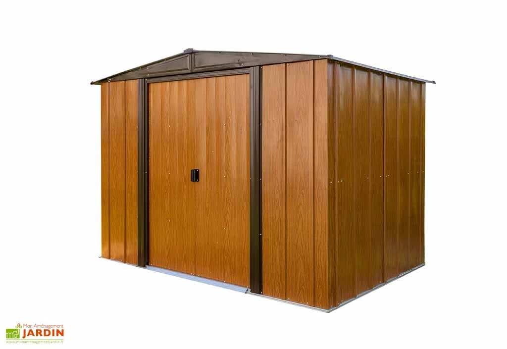 Abri De Jardin En Acier Galvanisé Imitation Bois 4 M² 3 Abri De Jardin En Acier Galvanisé Imitation Bois 4 M²
