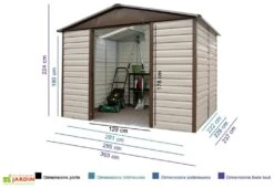 Abri De Jardin Acier Galvanisé Taupe Marron 237 X 303 Cm 7,18 M² 8 Abri De Jardin Acier Galvanisé Taupe Marron 237 X 303 Cm 7,18 M² -Garanta Jardin Magasin abri jardin acier galvanise marron beige 108tbsl