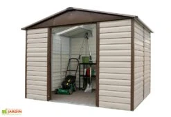 Abri De Jardin Acier Galvanisé Taupe Marron 197 X 303 Cm 5,97 M² -Garanta Jardin Magasin abri jardin acier galvanise marron beige tbsl 1 1