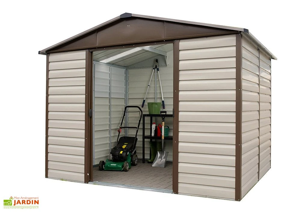 Abri De Jardin Acier Galvanisé Taupe Marron 237 X 303 Cm 7,18 M² 3 Abri De Jardin Acier Galvanisé Taupe Marron 237 X 303 Cm 7,18 M²