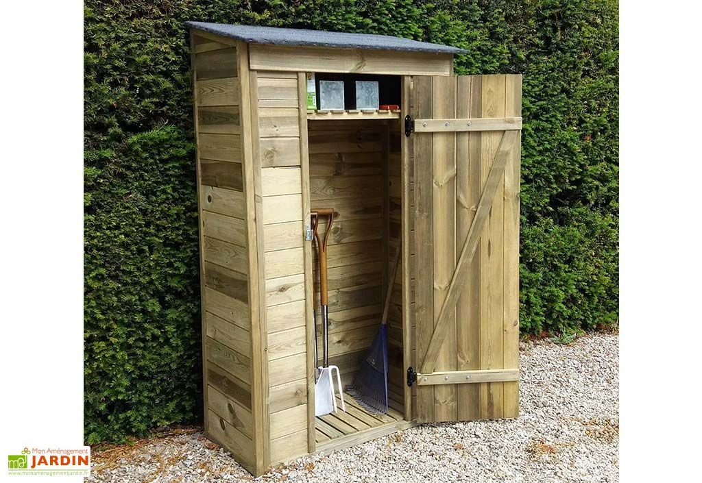 Abri De Jardin Adossable En Bois Traité 111 X 64 Cm 5 Abri De Jardin Adossable En Bois Traité 111 X 64 Cm – Image 3