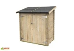 Abri De Jardin Adossé En Bois De Pin Brut Ambrogio – 155 X 85 X 165 Cm