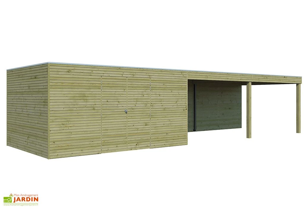Abri De Jardin En Bois Traité Autoclave Avec Auvent 4 Abri De Jardin En Bois Traité Autoclave Avec Auvent – Image 2