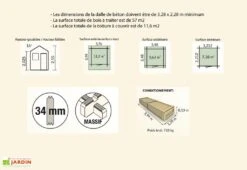 Abri De Jardin Bois Prunes (348x248x250) 34 Mm -Garanta Jardin Magasin abri jardin bois 34 mm