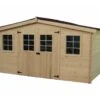 Abri De Jardin En Bois D'Epicéa Brut 16 M² -Garanta Jardin Magasin abri jardin bois 400cm 28mm 2