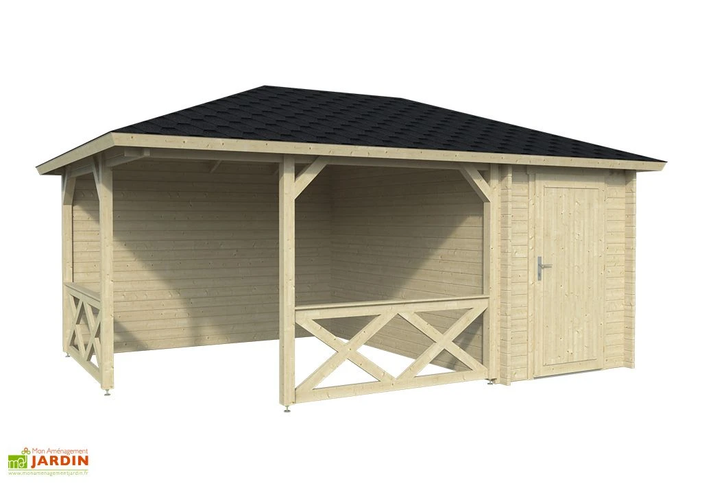 Pavillon De Jardin En Bois D’épicéa Brut Alfred – 14,39 M² 4 Pavillon De Jardin En Bois D’épicéa Brut Alfred – 14,39 M² – Image 2