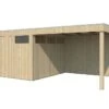 Abri De Jardin En Bois D’épicéa Brut Avec Auvent – 17,8 M² -Garanta Jardin Magasin abri jardin bois auvent gardenas 17m2
