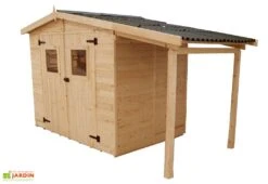 Abri De Jardin Bois Eden + Bûcher (336x160) -Garanta Jardin Magasin abri jardin bois bucher 370cm 1