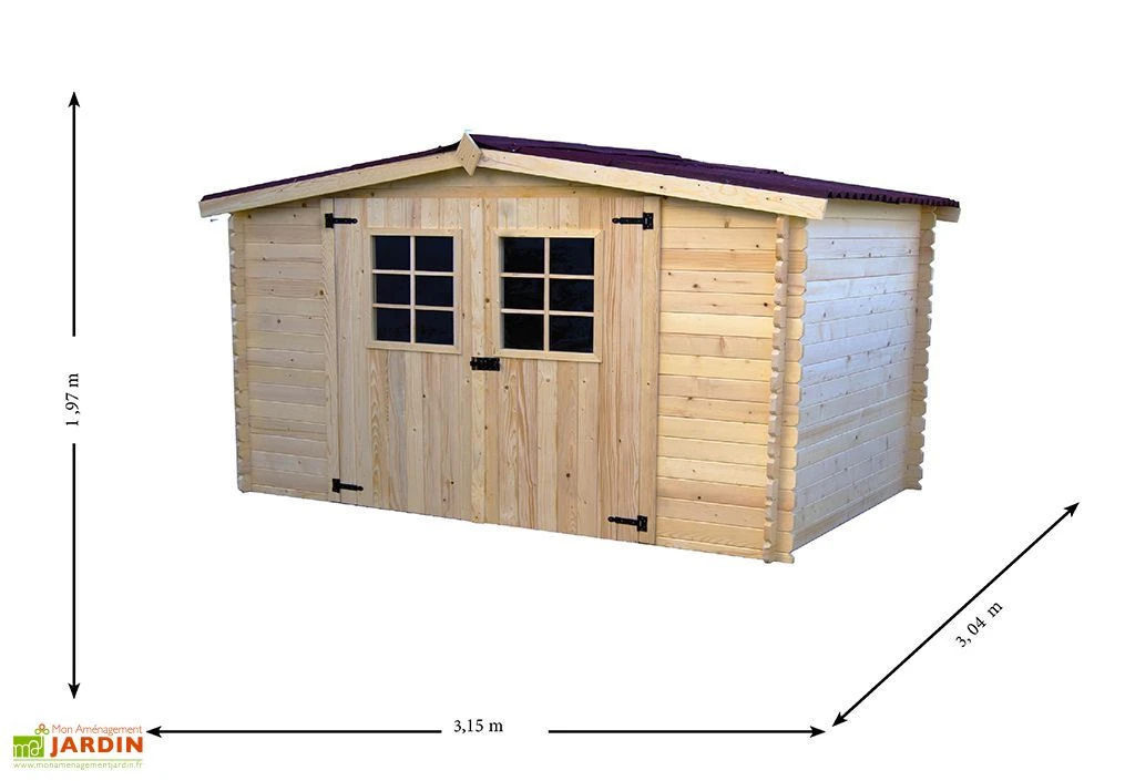 Abri De Jardin En Bois D’Épicéa Brut 9 M² 5 Abri De Jardin En Bois D’Épicéa Brut 9 M² – Image 3