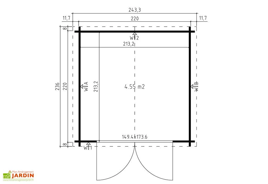 Abri De Jardin En Bois D’Épicéa Brut Anny 4,76 M² 5 Abri De Jardin En Bois D’Épicéa Brut Anny 4,76 M² – Image 3