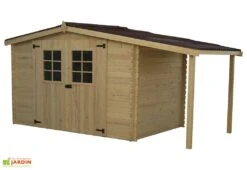 Abri De Jardin En Bois D’Épicéa Brut Avec Bûcher 9 M² -Garanta Jardin Magasin abri jardin bois epicea brut avec bucher 9 m 1