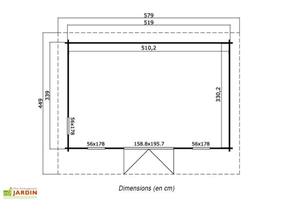 Abri De Jardin En Bois D’Épicéa Brut Barbados 2 (16 M²) 5 Abri De Jardin En Bois D’Épicéa Brut Barbados 2 (16 M²) – Image 3