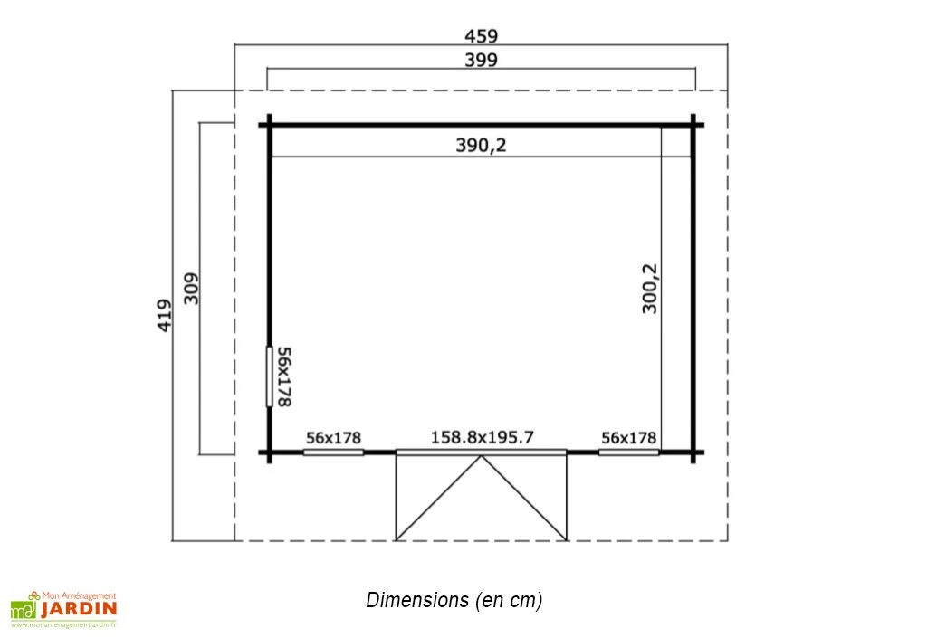 Abri De Jardin En Bois D’Épicéa Brut Barbados 3 (11 M²) 5 Abri De Jardin En Bois D’Épicéa Brut Barbados 3 (11 M²) – Image 3