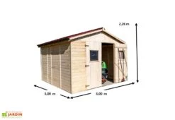 Abri De Jardin En Bois D’Épicéa Brut Habrita 9 M² -Garanta Jardin Magasin abri jardin bois epicea brut habrita 9m 3