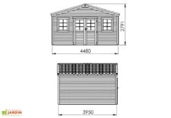 Abri De Jardin En Bois D’épicéa Brut Shelty+ 18 M² -Garanta Jardin Magasin abri jardin bois epicea brut shelty 18m2 2