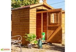 Abri De Jardin En Bois Traité THT Avec Plancher 2,5 M² -Garanta Jardin Magasin abri jardin bois epicea traite plancher 25m 2