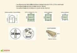 Abri De Jardin Bois Pavier (498x398x277) 34 Mm -Garanta Jardin Magasin abri jardin bois pavier 34 mm