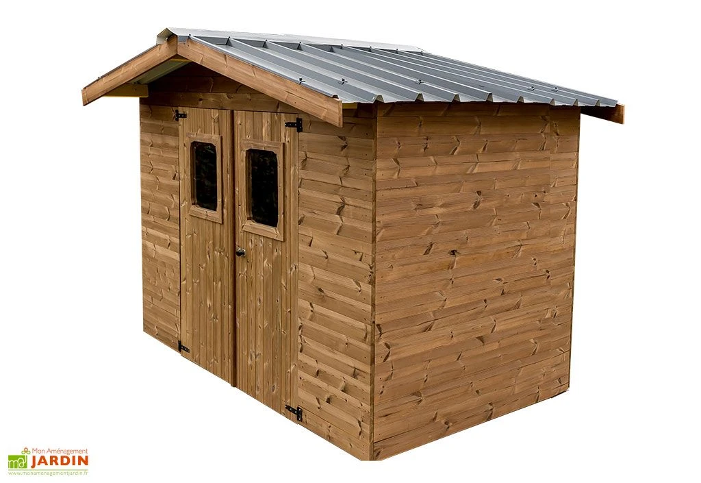 Abri De Jardin En Bois D’épicéa Traité Toit Bac Acier Thermabri – 5,05 M² 3 Abri De Jardin En Bois D’épicéa Traité Toit Bac Acier Thermabri – 5,05 M²