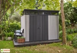 Keter Abri De Jardin PVC Brossium 97 Avec Toit En Monopente -Garanta Jardin Magasin abri jardin brossium keter polypropylene 6m