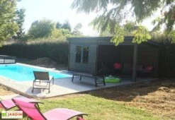 Abri De Jardin Composite Toit Plat + Auvent – Actual 6 X 3 M Gris Anthracite -Garanta Jardin Magasin abri jardin composite actual 6x3m 4