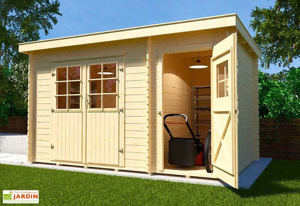 Abri De Jardin En Bois 28 Mm - 7 M² Avec Toit Plat 3 Abri De Jardin En Bois 28 Mm - 7 M² Avec Toit Plat