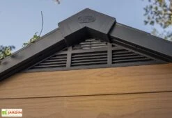 Abri De Jardin Keter En Résine Aspect Bois 5 M² Woodium 757 -Garanta Jardin Magasin abri jardin keter resine imitation bois 20mm 5m2 plancher inclus