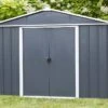 Abri De Jardin Acier Galvanisé Anthracite 137 X 202 Cm 2,77 M² -Garanta Jardin Magasin abri jardin metal acier galvanise trigano