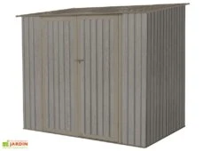 Abri De Jardin En Métal Monopente Look Bois Vieilli 3,17 M² -Garanta Jardin Magasin abri jardin metal aspect bois vieilli puit lumiere 149x213cm 1