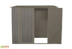 Abri De Jardin En Métal Monopente Look Bois Vieilli 3,17 M² -Garanta Jardin Magasin abri jardin metal aspect bois vieilli puit lumiere 149x213cm 2