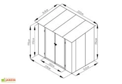 Abri De Jardin En Métal Monopente Look Bois Vieilli 3,17 M² -Garanta Jardin Magasin abri jardin metal aspect bois vieilli puit lumiere 149x213cm