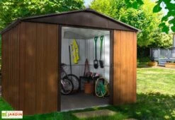 Abri De Jardin En Métal Galvanisé Imitation Bois 11,03 M² - 1013WGY 5 Abri De Jardin En Métal Galvanisé Imitation Bois 11,03 M² - 1013WGY -Garanta Jardin Magasin abri jardin metal imitation bois yardmaster 1013wgy 1