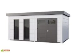 Abri De Jardin En Métal Avec Parois Vitrées Eleganto Plus – 19,3 M² -Garanta Jardin Magasin abri jardin metal parois vitrees blanc