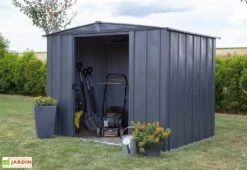 Abri De Jardin En Métal Gris Spacemaker Acier Galvanisé – 4,5 M² -Garanta Jardin Magasin abri jardin metal spacemaker gris acier galvanise 250cm 2