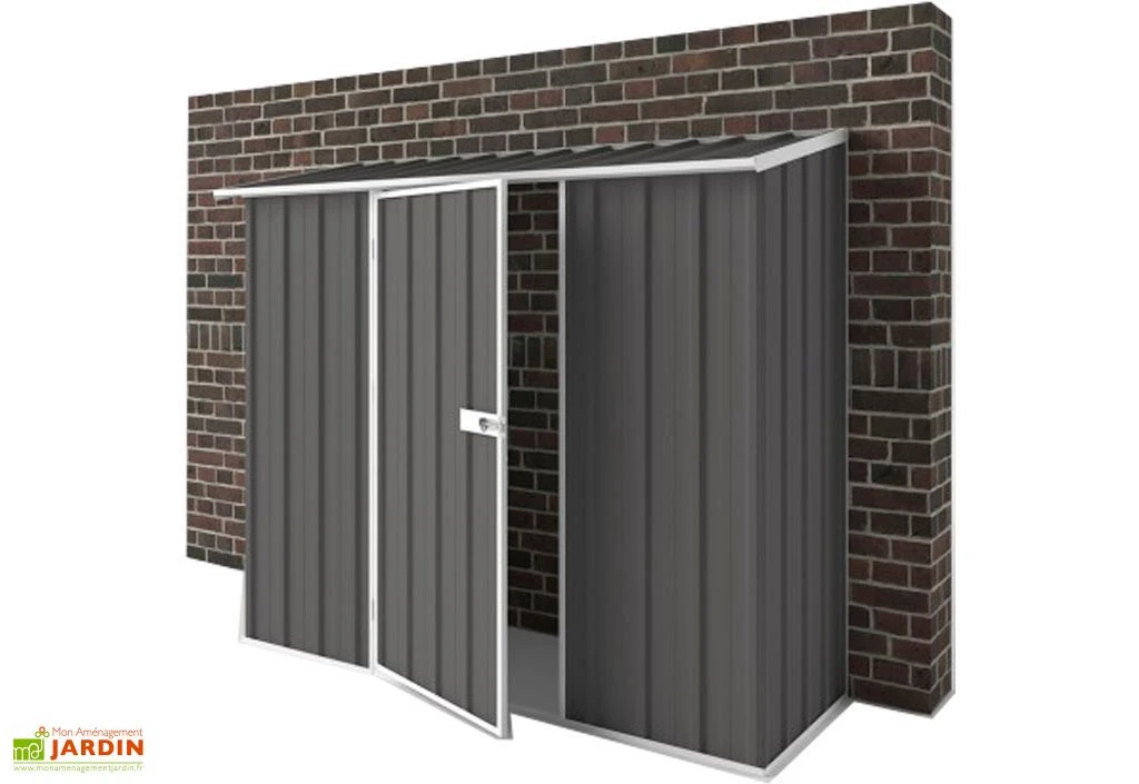 Abri De Jardin En Métal à Adosser 0,35 Mm Compact 0,75 X 2,25 M 3 Abri De Jardin En Métal à Adosser 0,35 Mm Compact 0,75 X 2,25 M