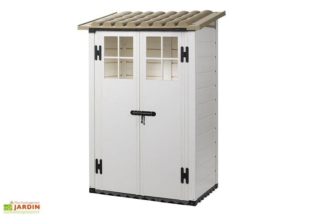 Abri De Jardin Mural En PVC Evo 100 Beige (82x122cm) 4 Abri De Jardin Mural En PVC Evo 100 Beige (82x122cm) – Image 2