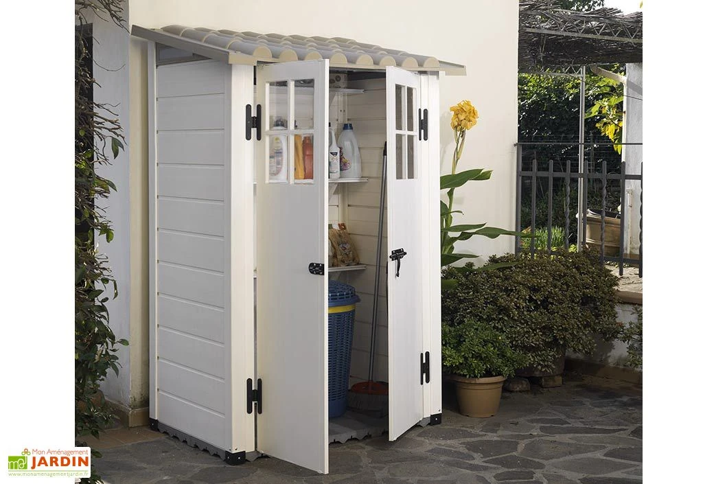 Abri De Jardin Mural En PVC Evo 100 Beige (82x122cm) 3 Abri De Jardin Mural En PVC Evo 100 Beige (82x122cm)