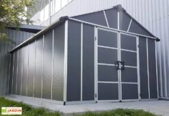 Abri De Jardin En Polycarbonate Et Aluminium Yukon 15 M² - Gris -Garanta Jardin Magasin abri jardin polycarbonate gris yukon palram 17m2 519x332cm 2