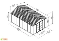 Abri De Jardin En Polycarbonate Et Aluminium Yukon 15 M² - Gris -Garanta Jardin Magasin abri jardin polycarbonate gris yukon palram 17m2 519x332cm 3