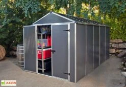 Abri De Jardin En Aluminium Et Polycarbonate 175 Cm – Rubicon Anthracite -Garanta Jardin Magasin abri jardin polycarbonate rubicon 6x12 1