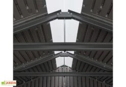 Lifetime Abri De Jardin En Polyéthylène Imitation Bois Et Acier Inox 4,5 M² -Garanta Jardin Magasin abri jardin polyethylene imitation bois acier inox 45m 1