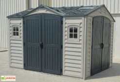 Abri De Jardin En PVC Duramax 8 M² – Apex 10 X 8 Gris Anthracite -Garanta Jardin Magasin abri jardin pvc duramax darkgrey apex 10x8 8m2