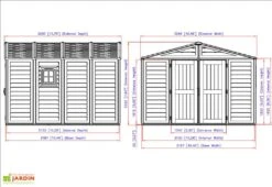 Abri De Jardin En PVC Duramax Beige 10 M² – Woodstyle Premium 10 X 10 -Garanta Jardin Magasin abri jardin pvc duramax woodstyle premium 10x10 10m2 11