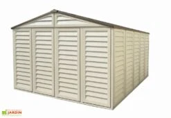 Abri De Jardin En PVC Duramax Beige 13 M² – Woodstyle Premium 10 X 13 -Garanta Jardin Magasin abri jardin pvc duramax woodstyle premium 10x13 13m2 10