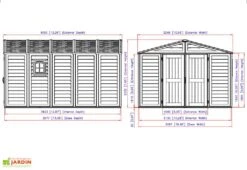 Abri De Jardin En PVC Duramax Beige 13 M² – Woodstyle Premium 10 X 13 -Garanta Jardin Magasin abri jardin pvc duramax woodstyle premium 10x13 13m2 3