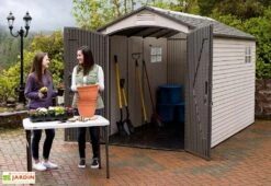 Abri De Jardin En PVC Et Acier Inoxydable Lifetime Landmark 8 M² -Garanta Jardin Magasin abri jardin pvc lifetime landmark 8m2 5 1