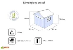 Keter Abri De Jardin PVC Brossium 757 (229x223) -Garanta Jardin Magasin abri jardin resine brossium 757 dimensions